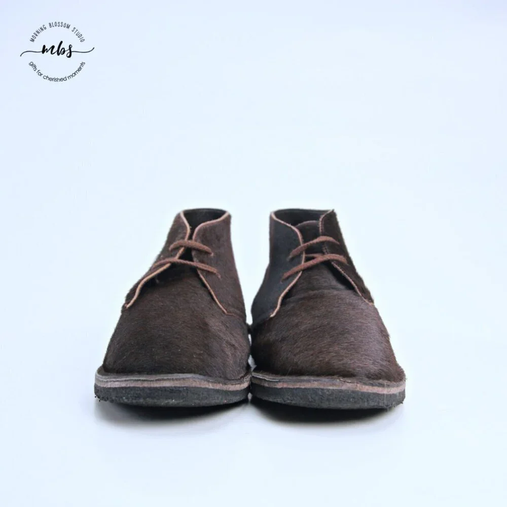 J. Crew Macalister Pony Hair Desert‎ Boots Made In Italy Brown Men 11.5*